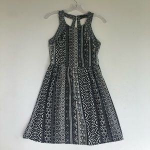 American Eagle 2 Black Cream Fit Flare Dress